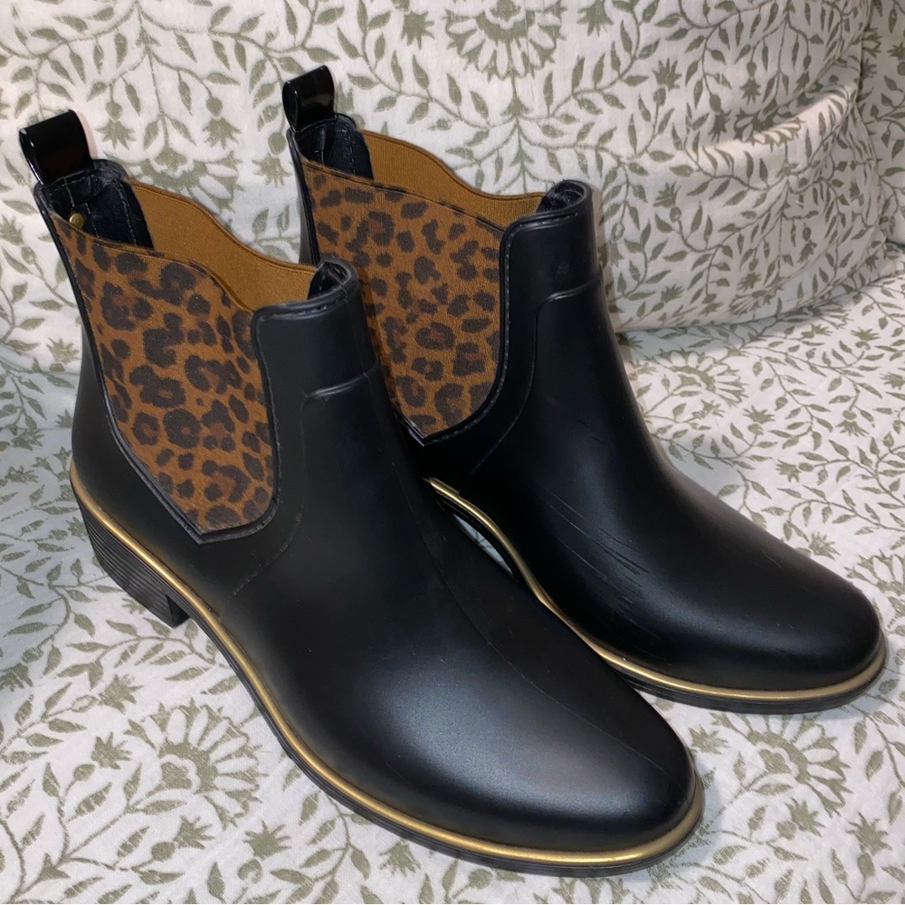 kate spade Sedgewick Rain Boots with Leopard‎ Elastic Panels
